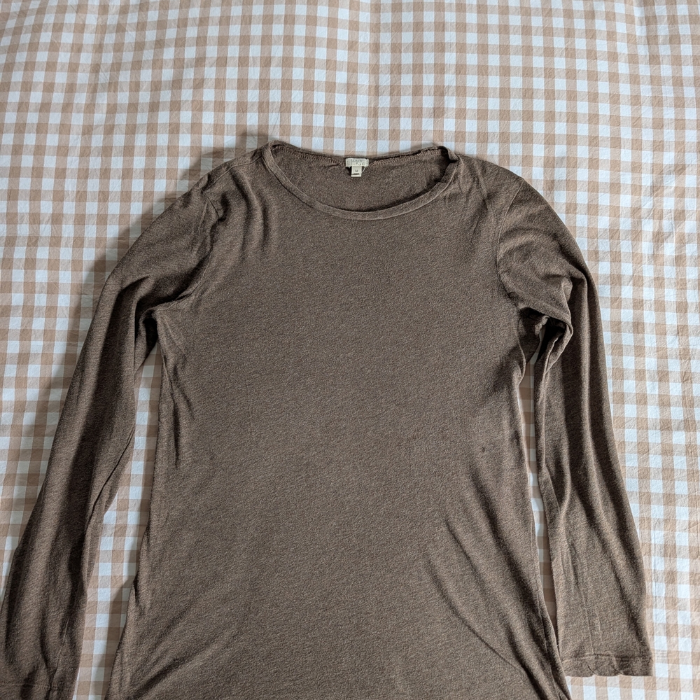 J Crew Lightweight Long Sleeve Brown Women's Top - Picture 5 of 5